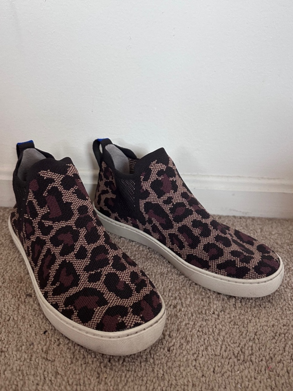 Rothy's Leopard Print Ankle Booties Slip Ons